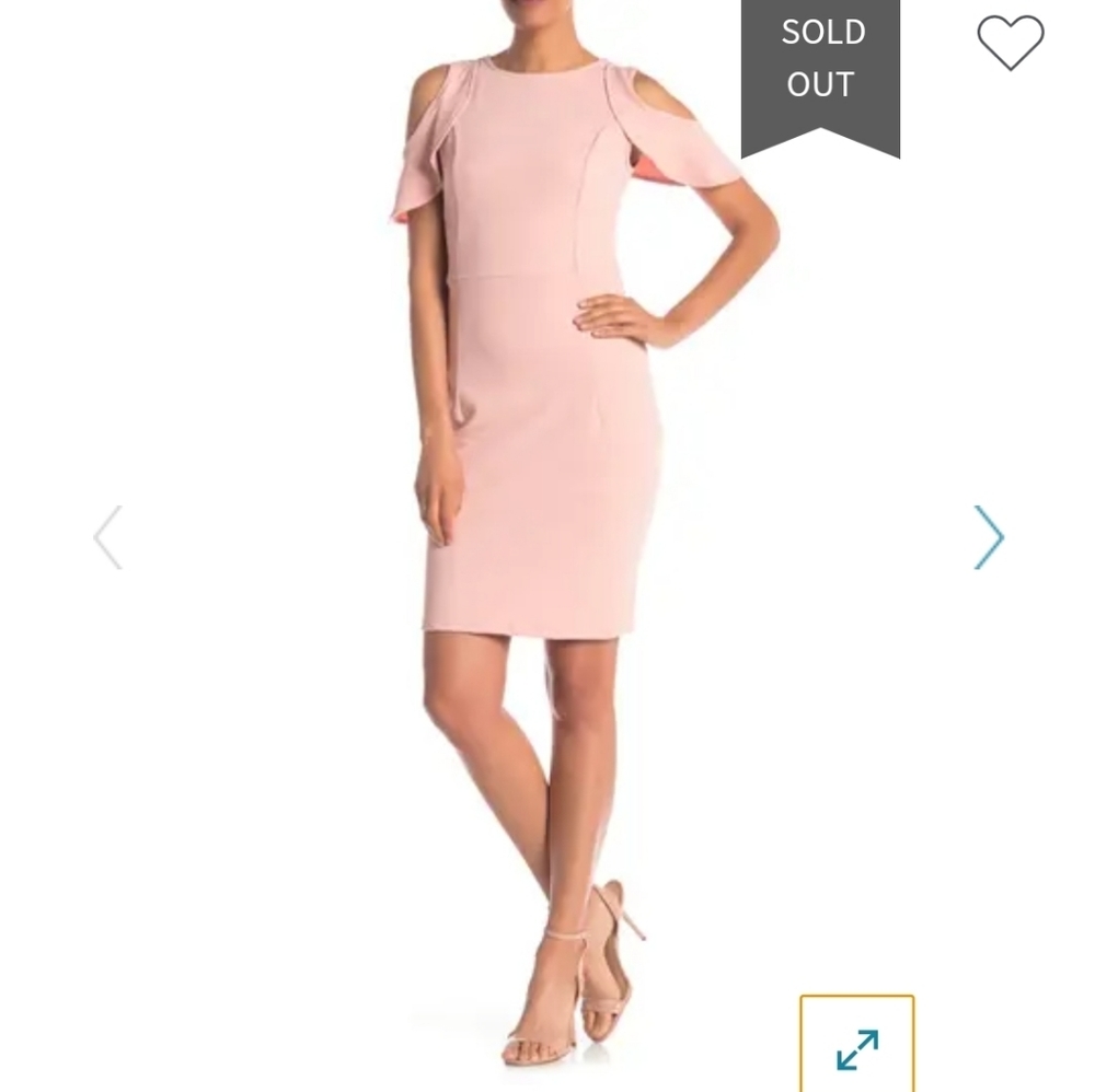 Nina Leonard Cold Shoulder Crepe Dress M nwt